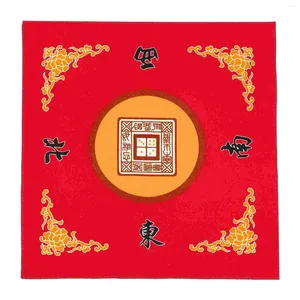 Tischstoffquadrat -Poker -Tischdecke: Rote Brettspiel Fliese Topper Mahjong Tischdecke für Zuhause