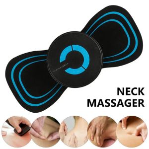 Produkter EMS Portable Body Back Massager Mini Electric Neck Massager Stickers vibration Elektrisk muskelstimulering Smärtlindring Vertebra