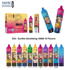 Original Sunfire Puff 18000 18K Puffs With Screen Display 10 Flavors Matching Tornado Electronic Cigarette Disposable Vape Ran Bar M E Shisha Hookah Pen France USA