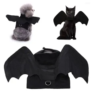 Hundkläder husdjur bat vingar kläder för halloween katter kostym roliga batsuit kostymer fancy klänning semester atmosfär klädsel m0g0