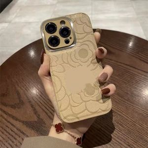 Designer Luxury Phone Case Floral Textured Leather iPhone 15 Pro Max 14 13 12 Mini 11 XS XR x 8 7 Plus 15PLUS Protected Telefone Case