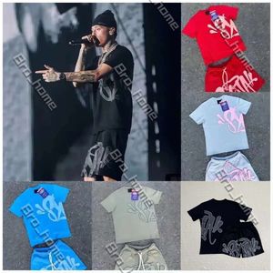 2024 Designer Man Syna World Short Short High Street Fashion Hip-hop Thirts Set maglietta stampata a maglietta corta Y2K Maglietta del marchio e pantaloncini Hip Hop Abito 958