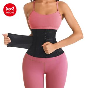 MiiOW 3Piece Waist Trainer Corset Women Binders Shapers Tummy Wrap Body Shapewear Slimming Belt Flat Belly Workout Girdle 240425