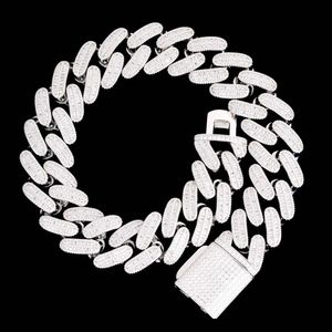 Colar de Miami Link masculino 10 mm Diamond Pong Moissanite Chain Hip Hop Chain Chain