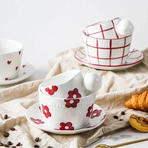 2023 Koreansk stil kaffekopp te kreativ mugg keramisk mjölk koppar porslin grossist födelsedagspresent 240422