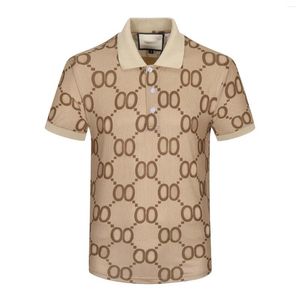 Polos masculinos 2024 Summer Roupas Designer de luxo Camisas pólo masculino Moda casual Snake Bee Printy Borderyer camiseta High Street Mens Tamanho M-3xl