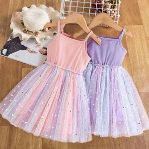 Girl Dresses 2024 Baby Dress Sequin Mesh Princess For 1-5Y Toddler Kids Birthday Party Vestidos Summer Girls