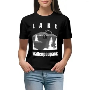 Kvinnors polos Lake Wallenpaupack grafisk design svartvitt t-shirt kvinnliga kläder plus storlek toppar sommarkläder tee shirt