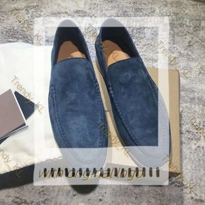 Loro Sapatos de piano Summer Charms de camurça embelezados mocassins Moccasins Couro de couro genuíno Casual Slip em apartamentos Men Men Luxury Designer Dress Shoes LP Sapatos Factory Footwear 414