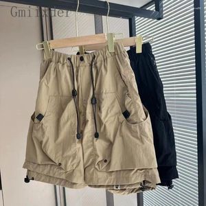 Shorts masculinos gmiixder Japão Carga multicotela coreana 2024 Tendência de moda de verão Retro de tamanho casual casual meia-calça média