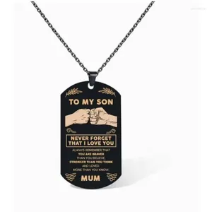 Pendant Necklaces Stainless Steel Mom Dad Necklace For Women Men Letters Never Forget That I Love You Gift Parents Their Childrens