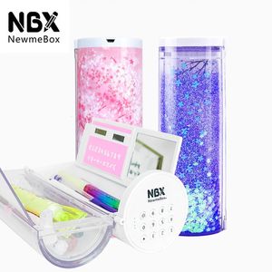 Mebox Calculator Pencil Case Kawaii Pencil Case大文房具電子ロックペンケーススクリッドNBXペンシルボックス240423