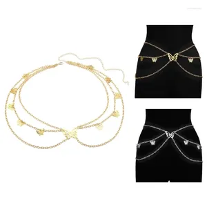 Belts Three Layer Butterfly Pendant Waist Chain Body Nightclub Party Shinning Jewelry For Woman Teens Girl