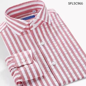 Herren -Hemdhemden kluge fünf Windsor -Kragen gestreiftes Hemd Männer rot blau Hochzeit Smoking Chemise Baumwolle Langarm Männer schlank