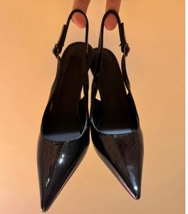 Elegant Brand Signoria Women Sandals Shoes Patent Leather Slingback Wine-red Black Summer High Heels Party Wedding Pointed Toe Lady Pumps EU35-42