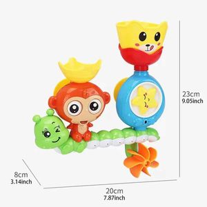 Baby Bad Spielzeug Baby Bad Spielzeugwand Sonnenartung Cup Track Wasserspiele Kinder Bad Affe Caterpilla Bad Duschspielzeug für Kinder Geburtstagsgeschenke