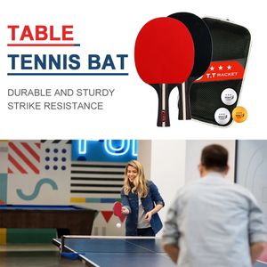 Tischtennispaddel 2 Schläger 3 Bälle Ping Pong Set Professioneller Spieler für Anfänger -Trainingsspiel 240419