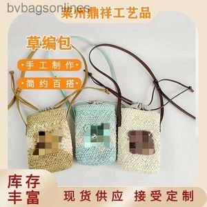 Wysokiej jakości oryginalne designerskie torby dla loeweelry spersonalizowane pojedyncze ramię w trawie tkanina tkanina damska ręcznie robiona tkana torba mała torba wiadra z logo marki