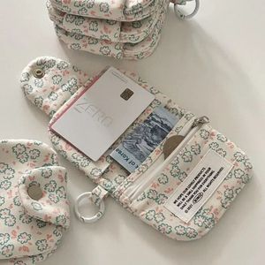 1 PC niedliche Schüler -Münz -Geldbeutel -Karten -Einfachheit Florale koreanische Mode Brieftaschenhalter für Mädchen tragbare kleine Aufbewahrungstasche 240423