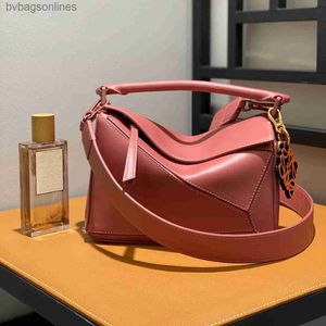 High Quality Original Designer Bags for Loeweelry Ceiling Series New Wide Shoulder Strap Silk Puzzle Geometric Bag Cowhide Mini Single Shoulder with Brand Logo