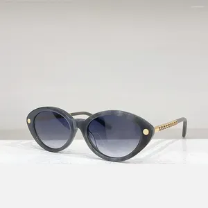 Sunglasses Women Fashion Retro Classics Verve Acetate Oval Frame Outdoor Business High Quality Small Face Glasses