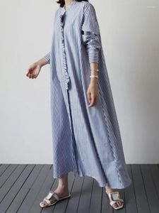 Casual Dresses Summer Women 2024 Single Breasted Loose Pendder Shirt Dress for Clothing Streetwear Long Formal Robe