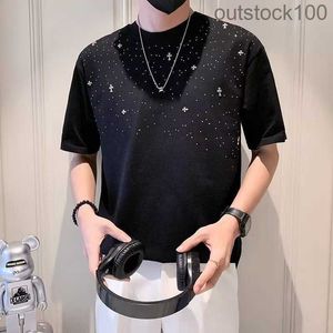 HighGrade Luxury Chrommss Designer Clotes短袖Tshirt Mens Trendy Brand Summer Rooles Sleeves 2024 New Trend Diamond Meteor SH with 1：1ブランドロゴ-D