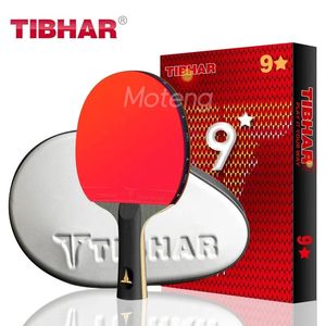 Tibhar 9 Star Table Teable Racket Superion Sticky Rubber Carbon Blade Ping Pong Racketsプロフェッショナルピンポンパドル240419