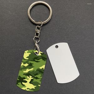 Tag de cão sublimação em branco Chauflagem Chavedains Transferência de impressão DIY Consumíveis personalizados Keyring dois lados impressos