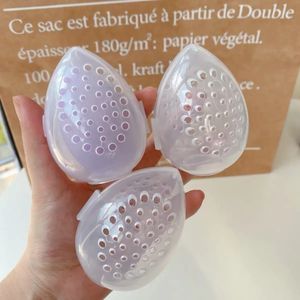 Scatola di stoccaggio spugna per trucco vuoto in plastica a forma di uovo con l'organizzatore cosmetico portatile portatili portante di asciugatura del supporto per asciugatura