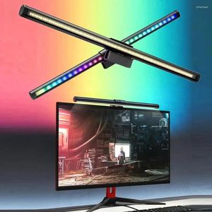 Table Lamps LED Monitor Light RGB Computer Reading Screen Hanging Desk Stepless Dimming Lamp For USB Lights Bedroom Office