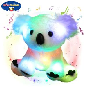 25 cm leuchtend Koala Doll Musical Lightup Stoffed LED Weiche Tiere Plüschspielzeug mit Nachtleuchten Lullabies Geburtstagsgeschenke für Mädchen 240416