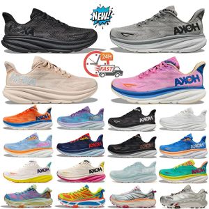 Hombres Mujeres Zapatillas Para Correr Clifton 9 Bondi 8 Zapatillas Para Hombres Triple Negro Puerto Blanca Niebla Oliva Haze