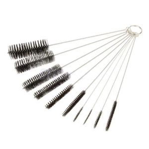 Accessori 10pcs Nylon in acciaio inossidabile Pennello di pulizia del tabacco imposta accessorio per utensili per la pulizia del tubo di fumo del tubacco di tabacco