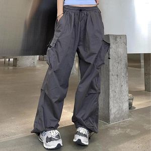 Kadın Pantolonları Kadın Bolk Kargo Sokak Giyim Hip Hop Joggers Swearpants Brawstring Yüksek Bel Harajuku Pantalones Y2K Teşvik