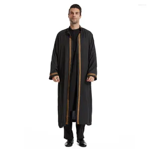 Ethnic Clothing Eid Ramadan Men Muslim Open Abaya Kimono Maxi Dress Jubba Thobe Turkey Dubai Saudi Kaftan Arab Robe Abayas Islamic Gown