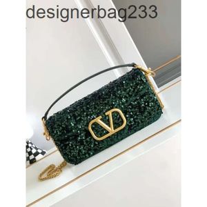 3d Sequins Bag Beaded Shiny Single Shoulder Bags Chain Designer Handheld Diagonal Evening New Purse Straddle Valeenttino Embroidery Banquet Stick 2024 46R3
