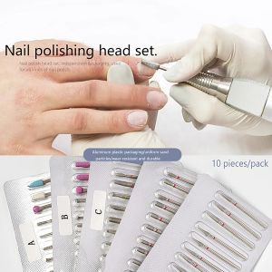 Bits 10pcs Milling Cutter for Manicure Diamond Ceramic Nail Drill Bits Mills Removing Nail Bit Set Gel Electric Manicure Machine Tool