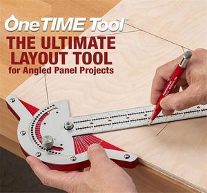 TTYPE Träarbetare kantregel Protractor Woodworking Ruler Angle Mät rostfritt stål snickeri Layout Carpenter Tools 1PCS5149848