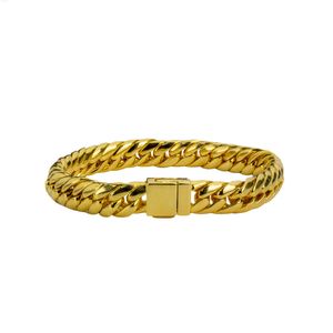 Anpassad 18K guldpläterad kubansk kedjebangles prime cirkel sterling silver street hip hop män smycken kubanska armband