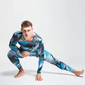 Męska bielizna termiczna sporty sprężyste ubranie Mężczyźni 2-częściowa fitness fitness Szybkie suszące rajstopy Rashguard Sportsman Wear