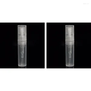 Lagringsflaskor Toppavtal 100 x 2 ml Plastisk resesprayflaska tom transparent parfymatomizer