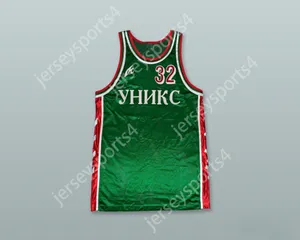 Anpassad Nay Namn Mens Youth/Kids BC Unics Kazan Green Basketball Jersey Top Stitched S-6XL