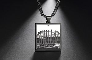 Pendant Necklaces Dawapara Vintage Box Chain Talisman Necklace The Suit Of Swords Tarot Card Amulet Stainless Steel Golden Black J3892789