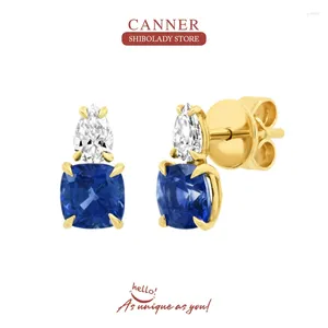 Hölzer Ohrringe Canner Sapphire Silber 925 Ohrring für Frauen durchdringende Edelstein Huggie 18K Gold Schmuck Geschenk