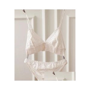 Bras francês transhin cup lace roupas íntimas femininas y europeu e americano Triângulo branco Bralette BRA DRESA APAREL