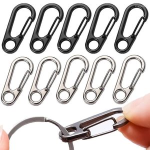 Portachiavi da 5 pezzi mini carabinatore clip minuscole in lega a scatto a scatto a scatto topiclo bottiglia portatile fibbia per appesa per escursioni in campeggio.