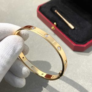 Minimalistisk designarmband tio diamant med 18k rosguld som inte bleknar män och kvinnors armband med carrtiraa originalarmband