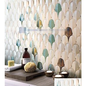 Tiles Feather Tea Tile Restaurant Bar Counter Background Interior Wall Balcony Bathroom Corridor Drop Delivery Home Garden Building Su Dh0T5