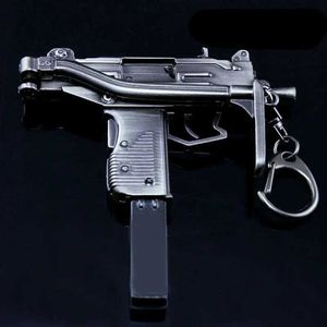 Gun giocattoli in lega 1 3 miniatura Modello UZI Submachine pistola 15 cm Alta quty Pistola Pistola Tornario Craft Craft Gun Fish Gun Christmas Gifts T240505